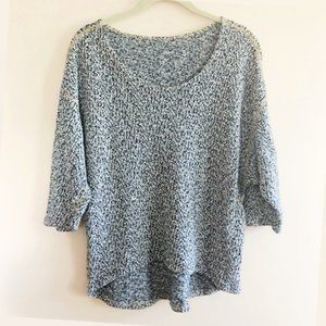 American Apparel OS High-Low Sweater – Oatmeal Mix, 3/4 Sleeves
